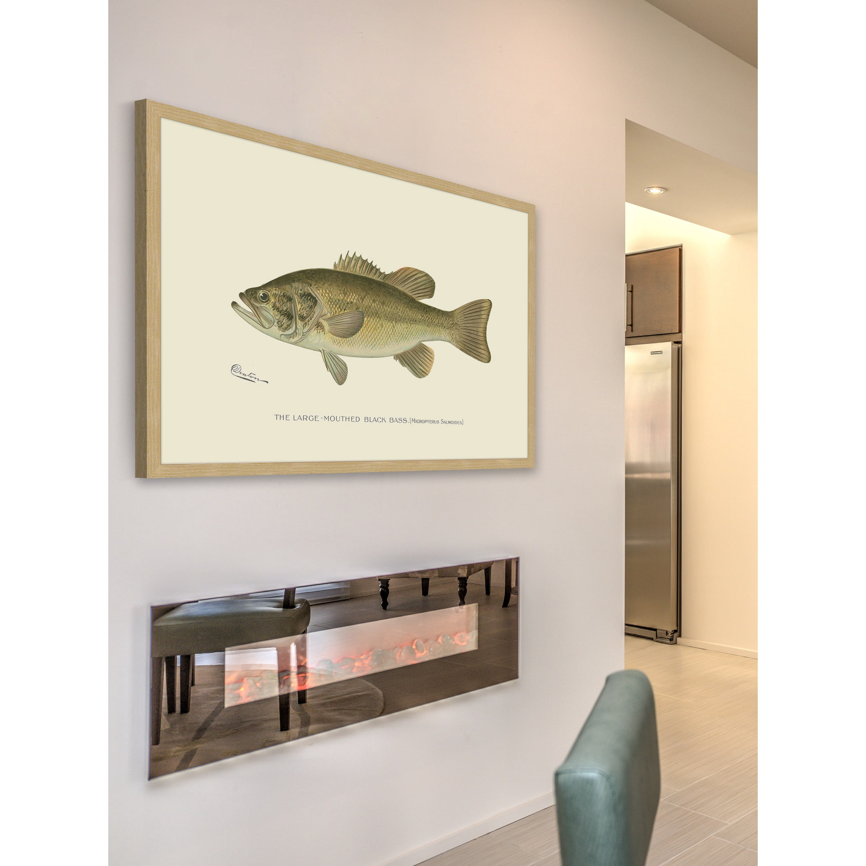 "Large Black Bass" Framed Painting Print