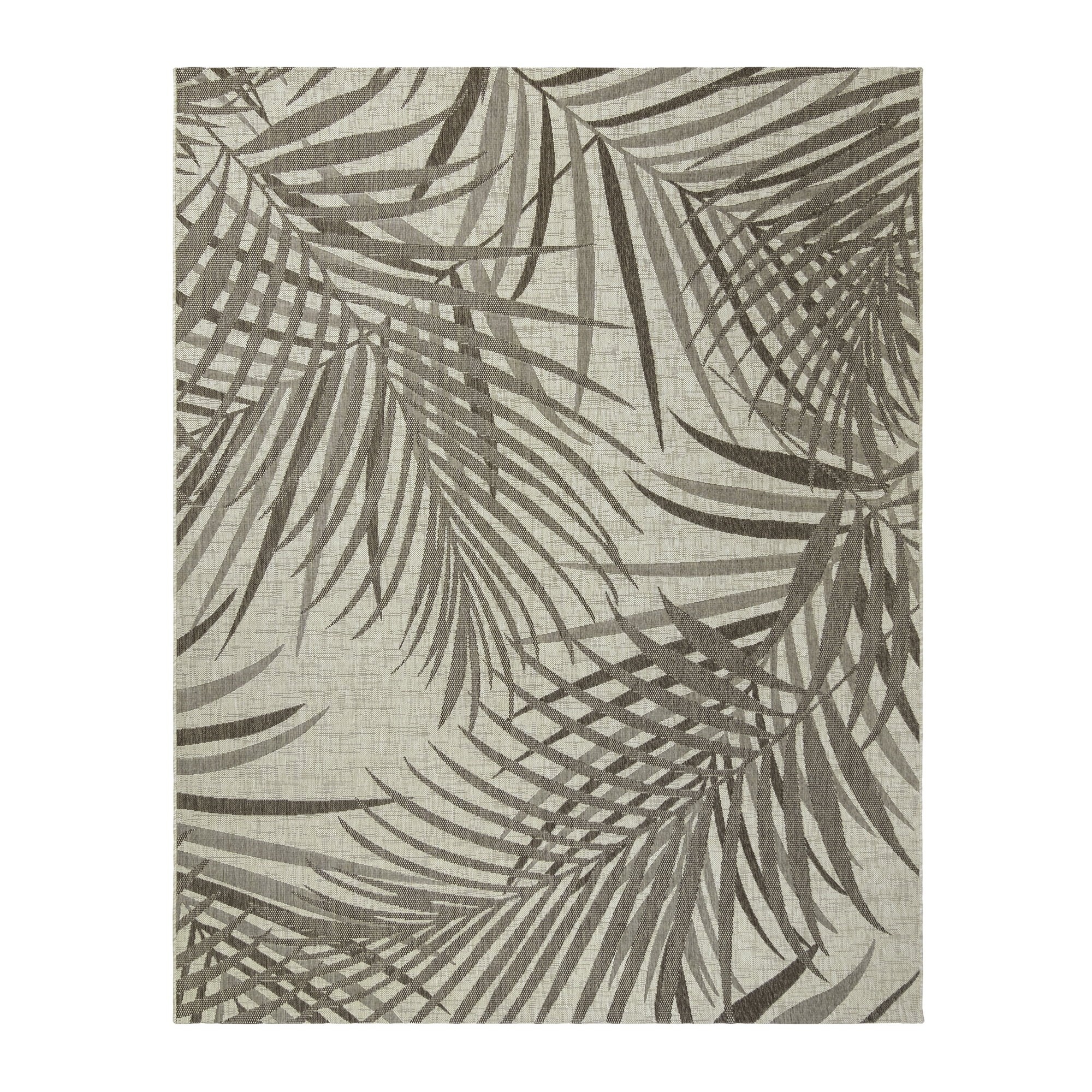 Gertmenian Paseo Paume Coastal Floral Sand and Havana Outdoor Area Rug, 9x13
