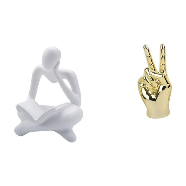 Escultura abstracta de un pensador en gesto para decorar , estanterías y armarios en el hogar, la sala de estar, la oficina o cualquier espacio c