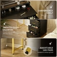 thumbnail image 4 of COMHOMA Vanity Desk with Large Mirror and Lights, Makeup Table with 4 Drawers & Storage Shelves for Bedroom, Black, 4 of 9