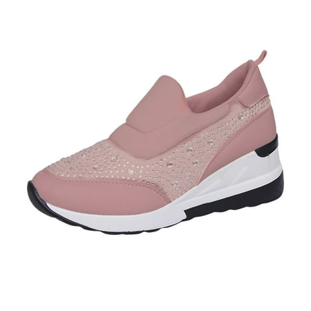 

Kcodviy Ladies Rhinestone Leather Sneaker Wedges Shoes For Women Size 5 Cloth Patched Thick Sole Women S Wedge Sneaker Wedges Heel Casual Sports Running Sneaker For Women Shoes Sneak