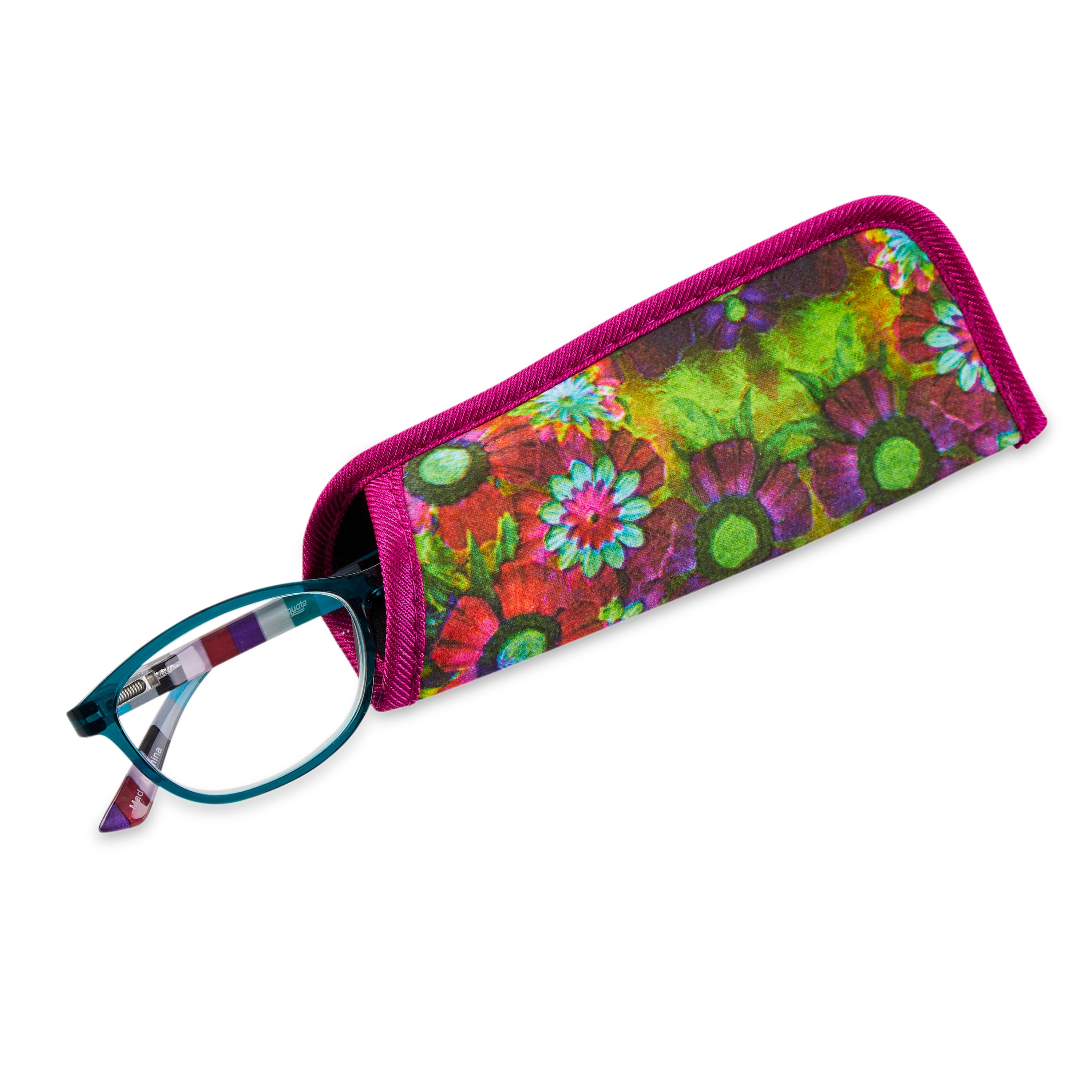 Equate Women's Lily Rectangular Reading Glasses with Case, Blue, +3.25