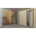 thumbnail image 3 of Invisible Solid Hidden Door with Handle | Planum 0010 Oak with Black Hidden Frame 36" x 96" Right-hand Inswing Black Frame | Concealed Hinges Lock Handle | Modern Frameless Doors, 3 of 6