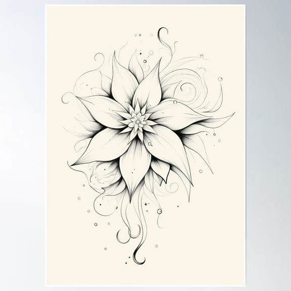 Minimalist Aesthetic Floral Design – Line Drawing Vibes Poster Wall Art, Modern Wall Decor, 8x12 UNFRAMED