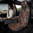 thumbnail image 2 of Xixirimido 5Pcs Car Seat Covers & Seatbelt Covers & Center Console Cover Set Universal Auto Accessories Fit for SUV Sedan Van Truck Leather Front Seat Cover, Skull Leather Print, 2 of 8
