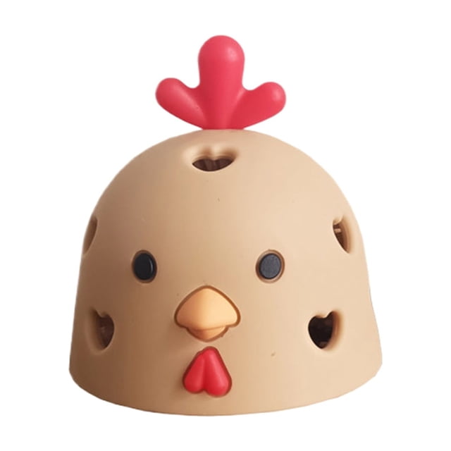 Bewildely Cepillo para huevos en forma de pollo, limpiador de huevos portátil, cepillo de silicona no tóxico utilizado para limpiar huevos Cocina y Comedor Color café