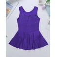 thumbnail image 3 of inhzoy Kids Big Girls Sparkly Rhinestones Ballet Dance Gymnastic Leotard Tutu Dress Violet 12, 3 of 7
