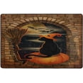 thumbnail image 4 of SKYSONIC Happy Halloween Pumpkin Broom Non-Slip Area Rug, Black Cat Witch Hat Floor Carpet Comfort Floor Mats Decor for Indoor Front Porch Living Room Bedroom Kitchen, 36"x24", 4 of 7