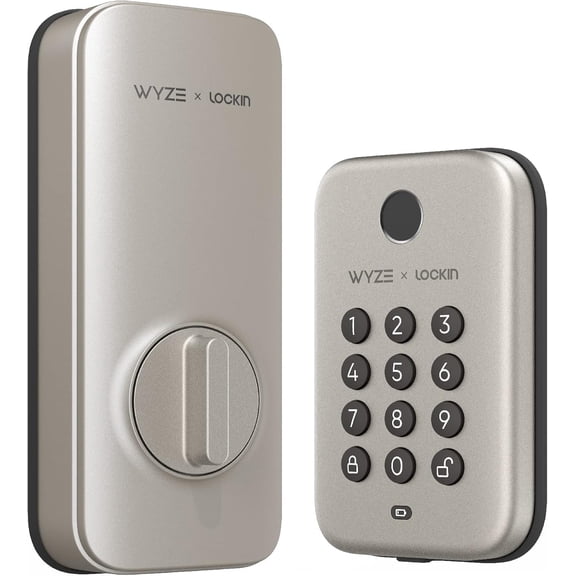 Restored Wyze Auto-Lock Bolt, Fingerprint Keyless Entry Door Smart Bluetooth Deadbolt Replacement, Backlit Keypad, IPX5 Weatherproof, in-App History and Scheduled Access, UL 20-Min Fire Rated (Refurbished)