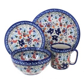 222 Fifth Northwood Cottage Red 16 Piece Dinnerware Set Walmart Com