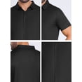 thumbnail image 7 of DARING DIVA Men's Button Down Point Collar Short Sleeve Business Dress Shirt M Black, 7 of 7
