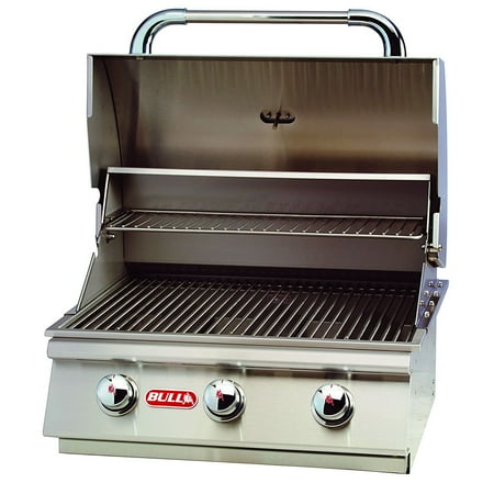 - Bull Steer 3 Burner 24'' Stainless Steel Gas Barbecue Grill Head, Liquid Propane