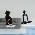 thumbnail image 2 of Figura De Resina De Gato Pensador, Escultura Abstracta De Animal, Adorno Coleccionable Decorativo Para Entrada, Estantería, Sala De Estar, Dormitorio, Armario, Mesa., 2 of 8