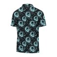 thumbnail image 4 of JULMCOMO Halloween Polo Shirts for Men Skull Ghost Pumpkin Print Collared Short Sleeve Trendy Loose Fit Graphic Tees Holiday Party Tops Cyan XL, 4 of 4