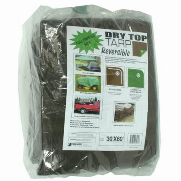 Foremost Tarp 30ft. X 60ft. Brown & Green Dry Top Reversible Polyethylene Tarp  1306