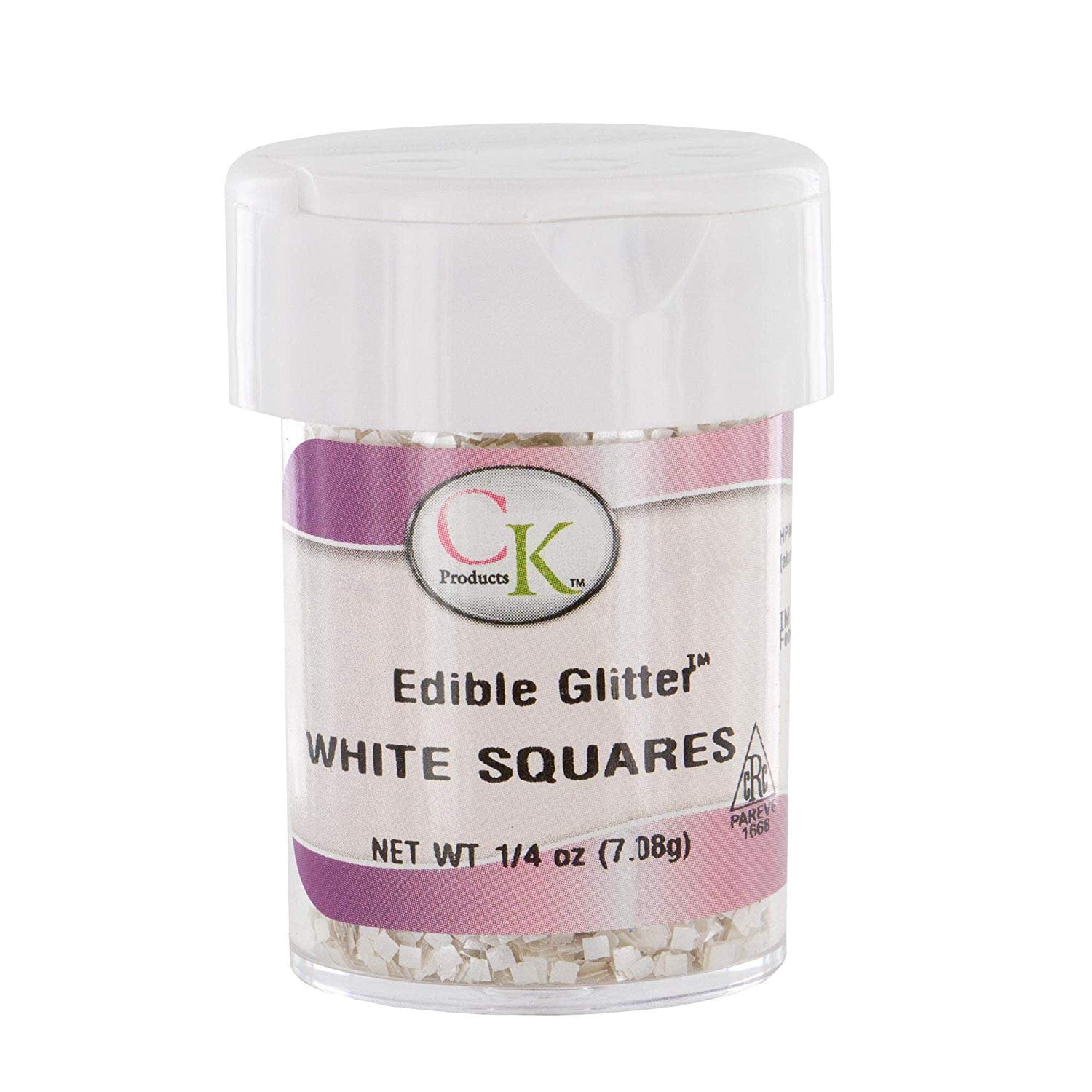 Edible Glitter White Squares by CK
