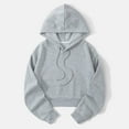 thumbnail image 2 of Hoodie Womens Sweatshirt Oversized Hoodie Women Casual Daily Cropped Zip Up Wear Women's Casual Short Hooded Sweatshirt With Pockets Drawstring Pullover For Spring Summer Fall Everyday Wear, 2 of 5