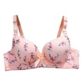thumbnail image 2 of ALLLIST Womens Underwear Plus Size Lift No Underwire Plunge Push up Floral Pink Bralette Women's Bras Size 34, 2 of 3
