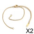 thumbnail image 1 of 2xCollar Extensión Cola Cadena Con Cierres Langosta Pulsera Oro 2mm, 1 of 8