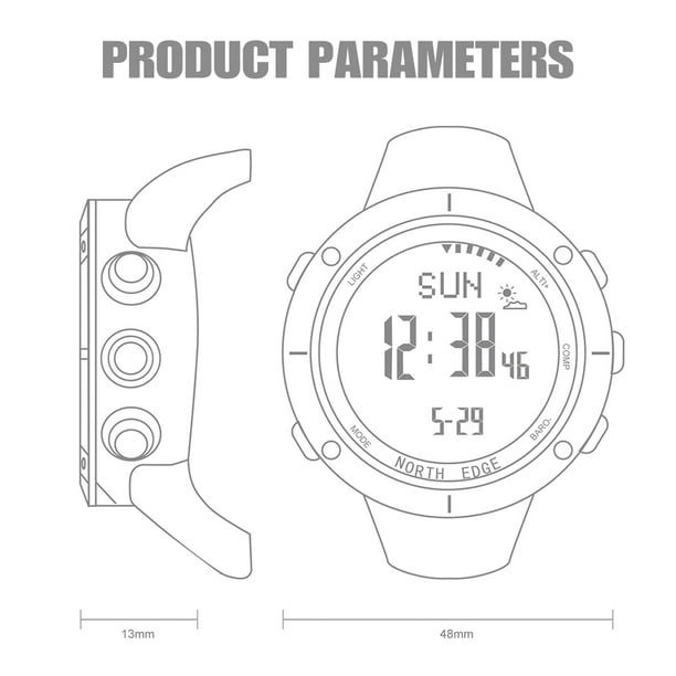 Digital watch outlet with altimeter