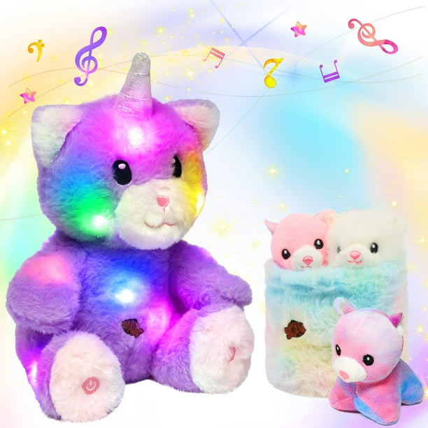 Juguete de peluche para gatos Hopearl LED Musical con cubo