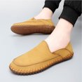 thumbnail image 6 of Mens Anti Slip Driving Shoes Leather Loafers Casual Fashion Leather Shoes Comfortable Soft Walking Shoes Yellow 6.5 US, 6 of 7