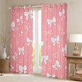 thumbnail image 2 of Homewish Princess Bow-tie Child Curtains Pack of 2 (42x84 Each), Love Heart Print Curtains Blackout, Kawaii Cartoon Bowknot Bedroom Curtains, Blackout Curtains Room Decor, 2 of 6