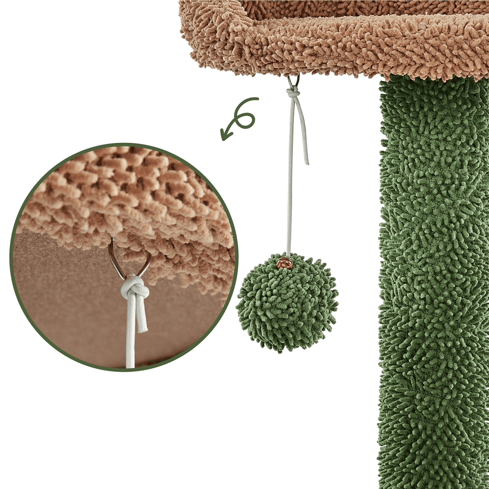 Alden Design 54″ H Cactus Cat Tree with 2 Condos & Scratching Posts, Green/Brown