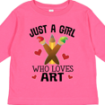 thumbnail image 4 of Inktastic Artist Just a Girl Who Loves Art Girls Long Sleeve Toddler T-Shirt, 4 of 5