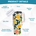 thumbnail image 2 of Yayeee 40oz Stainless Steel Tumbler with Straw and Handle Double-Wall Insulated Travel Water Bottle, Citrus Fruits, 2 of 8
