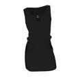 thumbnail image 3 of Vedolay Elegant Dresses For Women Women's Summer Dress Square Neck Short Sleeves Crossover Waist Casual Party Mini Dress,C-Black M, 3 of 5