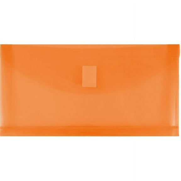 JAM Paper Plastic Expansion Envelopes, Hook & Loop Closure, #10 Booklet Wallet, 5 1/4 x 10, 1 in Expansion, Orange, 3/Pack