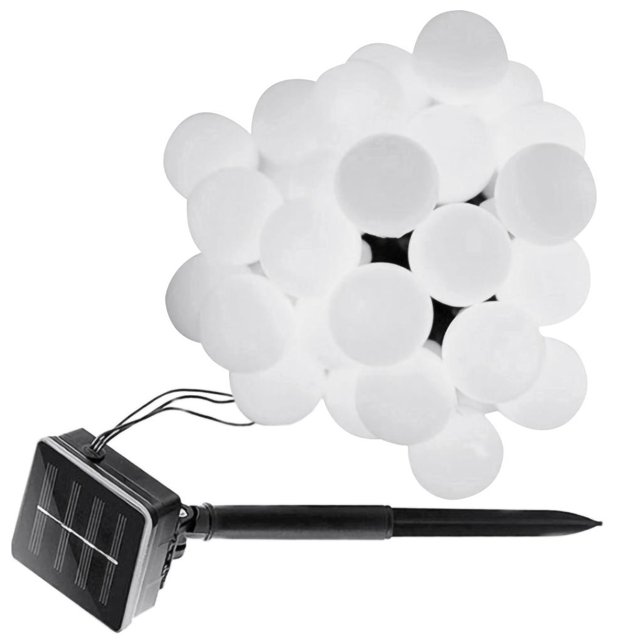 Monstrate Lámparas LED solares de bola para exteriores, impermeables, redondas, luces de hadas, patio, jardín, iluminación decorativa Iluminación navideña