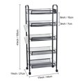 thumbnail image 3 of Fruit Vegetable Storage Basket, 5 Tier Stackable Metal Mesh Storage Basket with Wheels,2 Hanging Boxes, Kitchen Storage Cart,Organizer Bins for Kitchen, Bathroom Black 5-Layers, 3 of 10