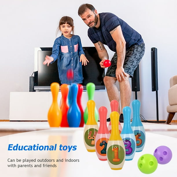 Bolas De Bolos Juego de bolos de plástico duradero, juego de bolas, suministro de actividades para fiestas de cumpleaños para niños