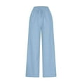 thumbnail image 3 of WOYY Girls Wide Leg Pants Elastic Waist Drawstring Straight Denim Pants, Sizes 10-11, 3 of 4