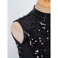 thumbnail image 5 of Kaerm Girls Sequin Praise Dance Dress Sleeveless Church Worship Liturgical Dancewear Black 14, 5 of 7