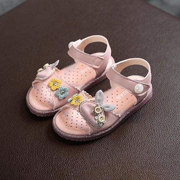QISIWOLE Toddler Shoes Baby Girls Princess Soft Non-slip Cartoons Bunny Summer Sandals,clearance under $10