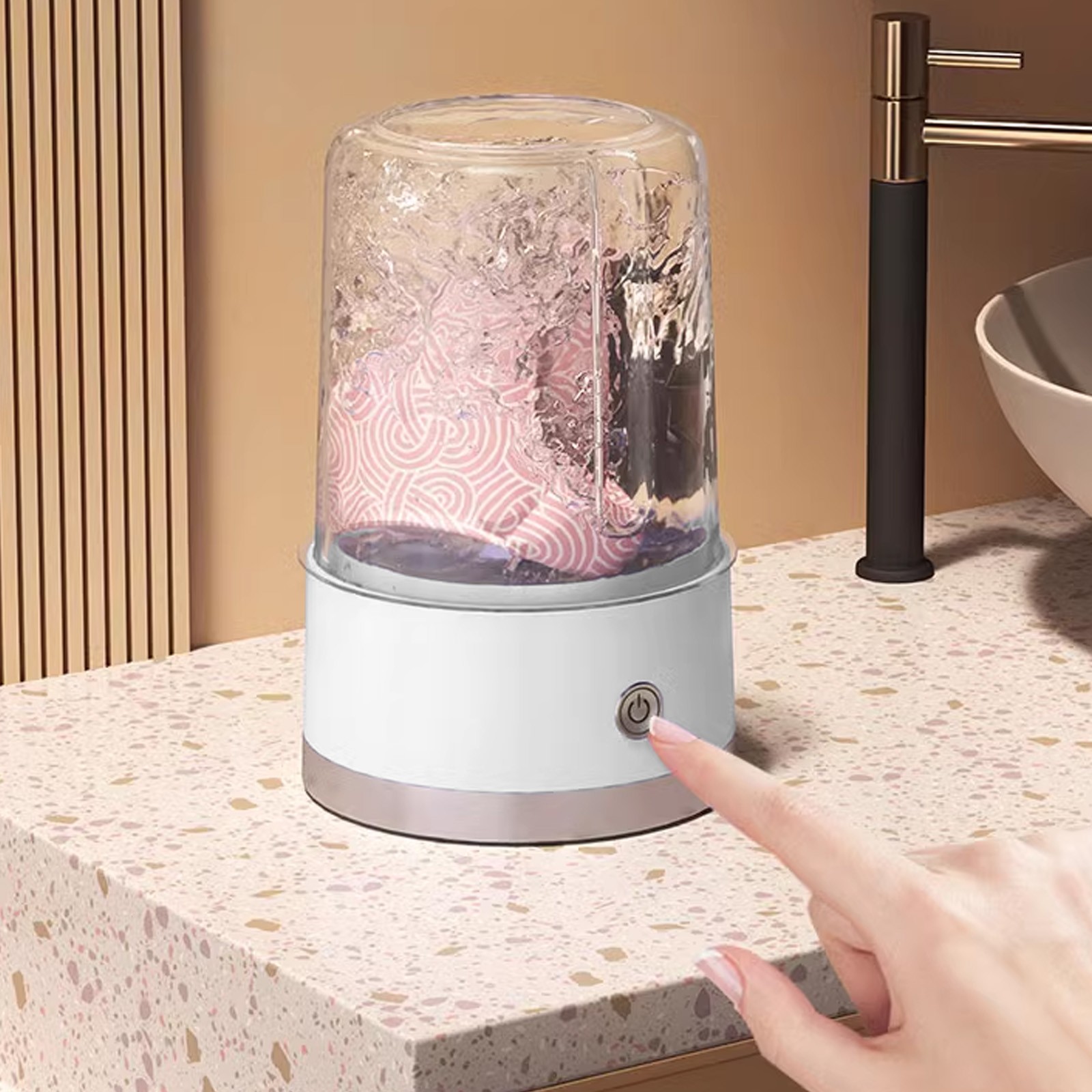 Orangide Mini Laundry Cup, Automatic Wireless Portable Sock Washer, No Installation Needed, Small Washing Machine for Dorm Room, Underwear and Socks