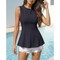 thumbnail image 3 of BTFBM Womens Summer Tops Business Casual Outfits Crew Neck Sleeveless Shirts Slim Fit Peplum Tank Top, 3 of 9