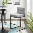 thumbnail image 2 of Bar Stool Chair Barstool, Fabric, Metal Steel, Black Grey Gray, Modern Contemporary Urban Design, Bar Pub Cafe Bistro Hotel Restaurant Hospitality, 2 of 8