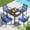 Black-5 Piece, variant on Vitarpatio 5 Piece Outdoor Patio Dining Set, Metal Furniture Set with Square Dining Table and 6 Stackable Chairs, All-Weather Patio Table and Chairs Set for 4, Hollow Back Armchairs W/ Cushions