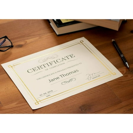 paper printer inkjet foiled gsm compatible metallic laser inches border certificates plain sheets blank award gold