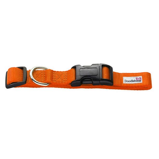 Doodlebone - Collar grueso de nylon para perros (Naranja)
