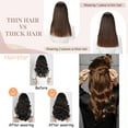 thumbnail image 4 of Hairro One Piece 3/4 Full Head Clip In Hair Extensions 17" Inch Curly 5 Clips Wavy Hairpieces Heat Resistant - Bleach Blonde(Weight:120g), 4 of 7
