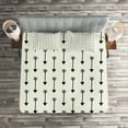 thumbnail image 2 of Ambesonne Ethnic Quilted Coverlet 3 Pcs, Retro Boho Arrow Pattern, King Size, Pale Beige Black, 2 of 2