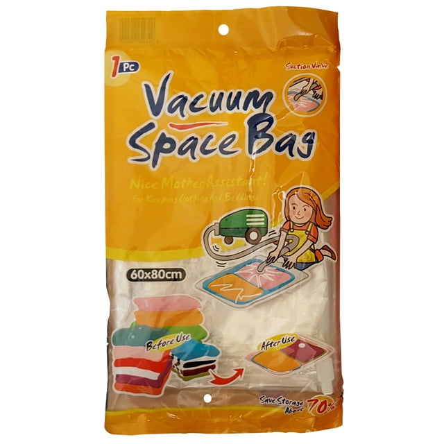 9 Pcs. Medium 19.5″ x 23.5″ Vacuum Space Bag built with Double Airtight Waterproof Zippers, Space Bags help to organize Large Puffy items like Blankets and Pillows - Save upto 60% of Storage Space