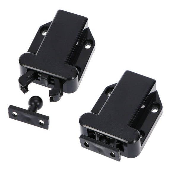 FOMIYES 2pcs Self-locking Door Catch Door Drawer Cabinet Catch Push To Open Device for Furniture Cabinet Cupboard (Black)