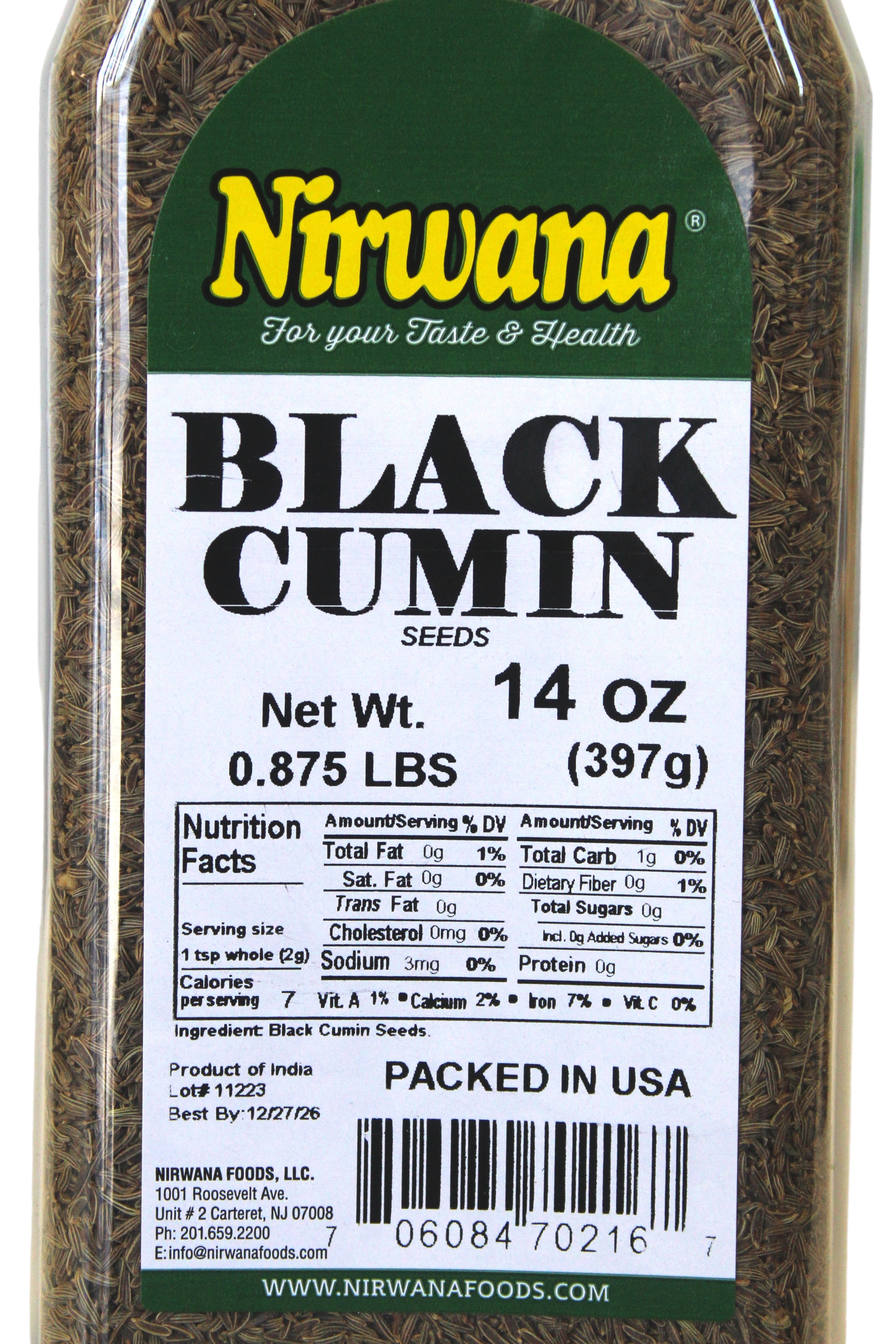 BLACK CUMIN 14 OZ JAR BY NIRWANA