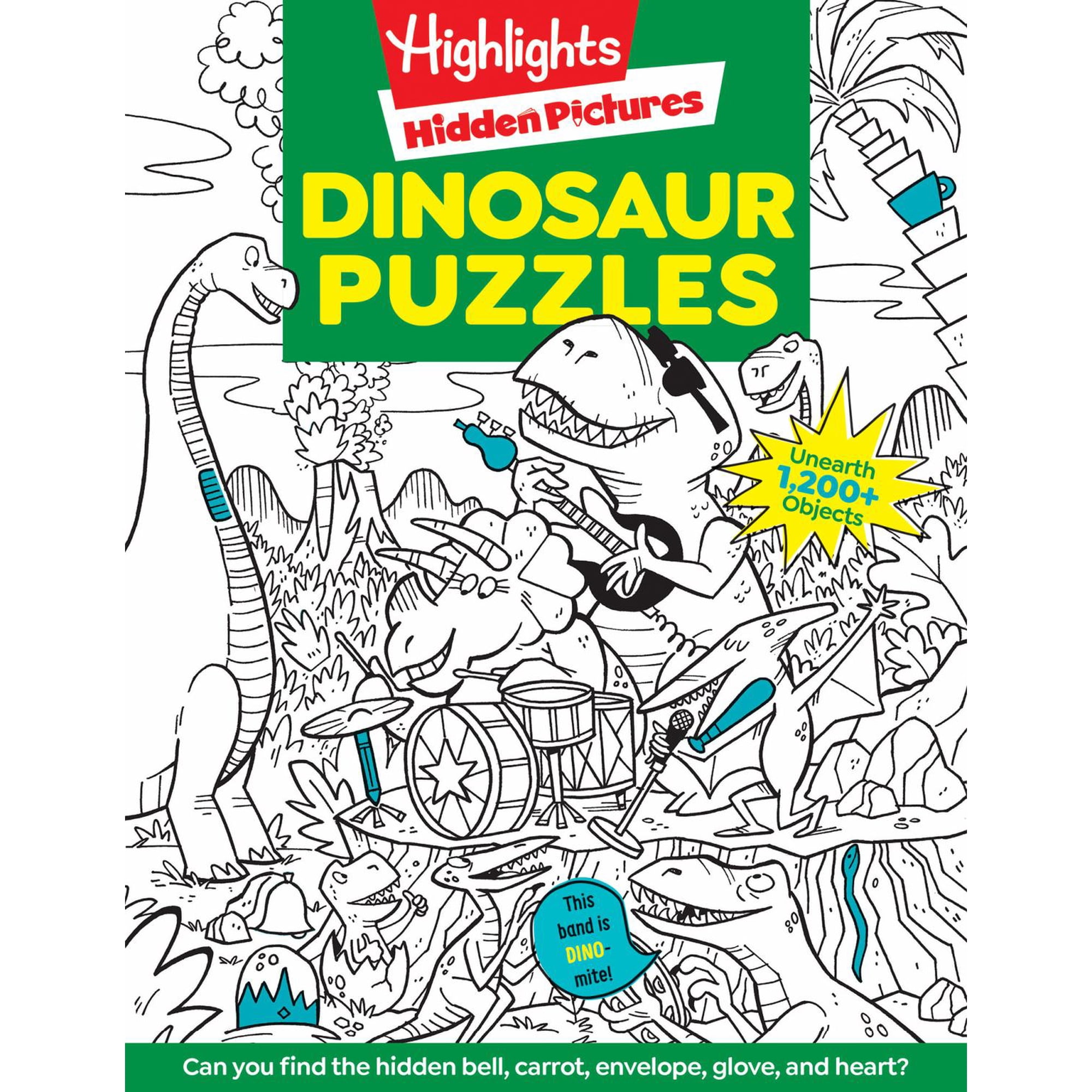 Dinosaur Puzzles: Roaring Fun Hidden Pictures Puzzles with T-Rex, Fossils and More for Kids Ages 6-12, over 1,900 Hidden Objects for the Ultimate Dino-Themed Activity Book (Paperback)